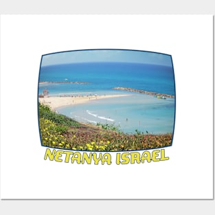 Israel, Netanya. Mediterranean Sea Beach Posters and Art